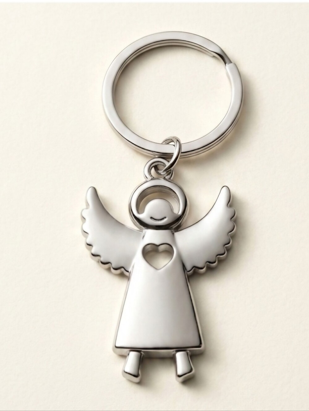 Guardian angel key chain #3 silver tone